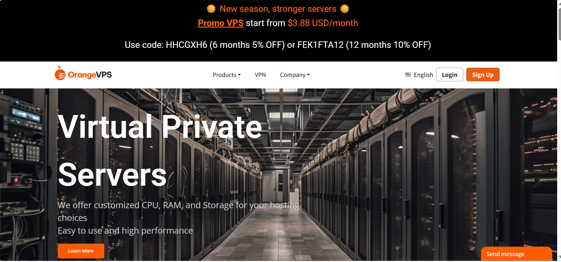 OrangeVPS：春季特惠来袭，年付9折低皯16.88美元起，可选香港/日本/新加坡机房